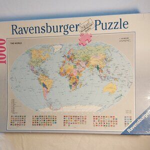 Ravensburger THE WORLD Political World Map Flags 1000 Pc. Puzzle Germany NEW